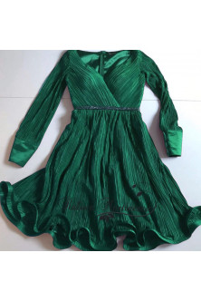 Rochie din pliseu verde